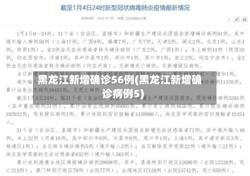 黑龙江新增确诊56例(黑龙江新增确诊病例5)