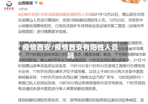 疫情西安/疫情西安有阳性人员吗