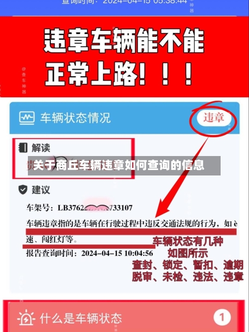 关于商丘车辆违章如何查询的信息