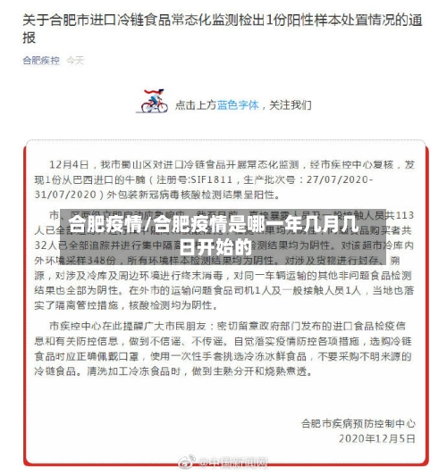合肥疫情/合肥疫情是哪一年几月几日开始的