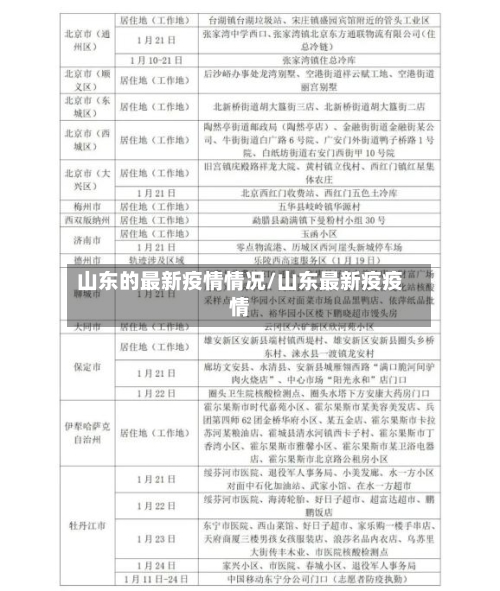山东的最新疫情情况/山东最新疫疫情