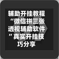 辅助开挂教程“微信拼三张透视辅助软件	”真实开挂技巧分享-第1张图片