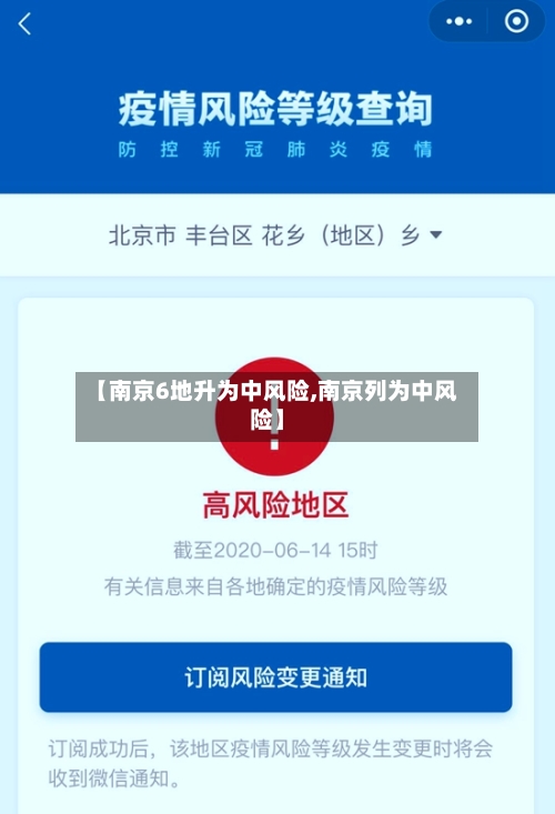 【南京6地升为中风险,南京列为中风险】-第1张图片