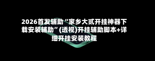 2026首发辅助“家乡大贰开挂神器下载安装辅助	”(透视)开挂辅助脚本+详细开挂安装教程-第2张图片
