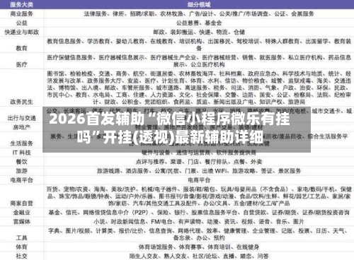 2026首发辅助“微信小程序微乐有挂吗”开挂(透视)最新辅助详细