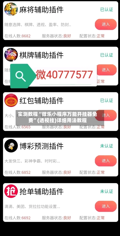实测教程“微乐小程序万能开挂器免费	”(透视挂)详细用法教程-第2张图片