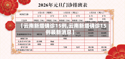 【云南新增确诊15例,云南新增确诊15例最新消息】