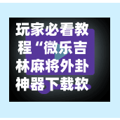 玩家必看教程“微乐吉林麻将外卦神器下载软件”开挂神器{透视辅助}全揭秘-第1张图片