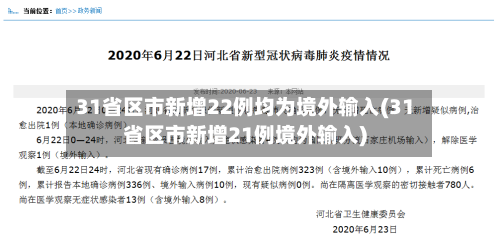 31省区市新增22例均为境外输入(31省区市新增21例境外输入)-第3张图片