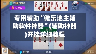 专用辅助“微乐地主辅助软件神器”(辅助神器)开挂详细教程-第2张图片