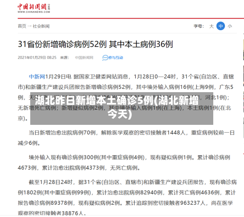 湖北昨日新增本土确诊5例(湖北新增今天)