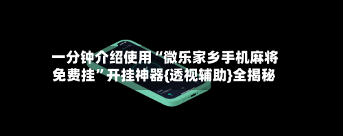一分钟介绍使用“微乐家乡手机麻将免费挂”开挂神器{透视辅助}全揭秘-第2张图片