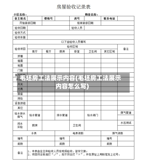 毛坯房工法展示内容(毛坯房工法展示内容怎么写)-第1张图片