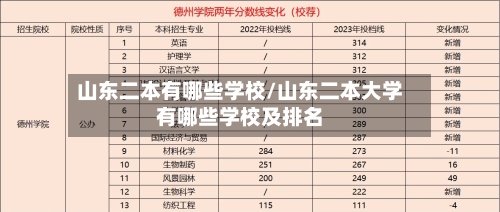山东二本有哪些学校/山东二本大学有哪些学校及排名-第2张图片