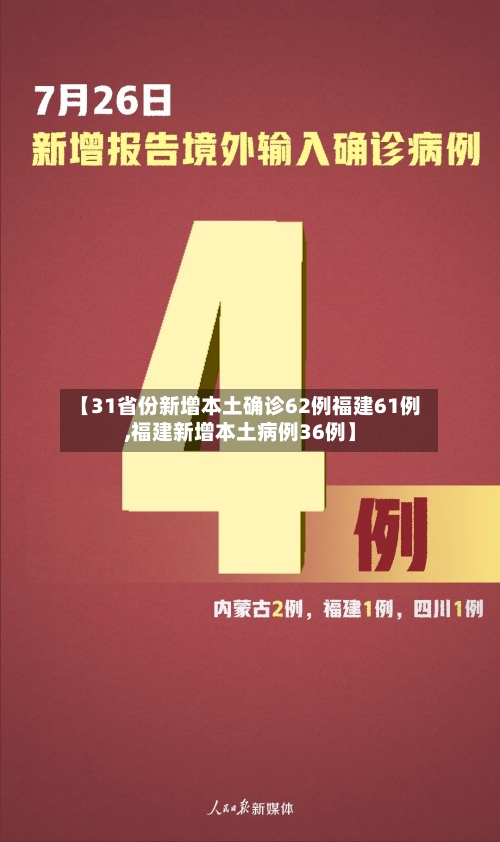 【31省份新增本土确诊62例福建61例,福建新增本土病例36例】-第2张图片