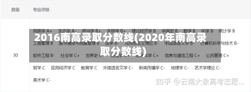 2016南高录取分数线(2020年南高录取分数线)-第2张图片