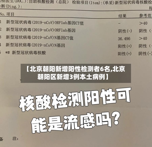 【北京朝阳新增阳性检测者6名,北京朝阳区新增3例本土病例】-第1张图片