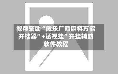 教程辅助“微乐广西麻将万能开挂器”+透视挂”开挂辅助软件教程-第2张图片