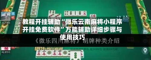 教程开挂辅助“微乐云南麻将小程序开挂免费软件”万能辅助详细步骤与使用技巧