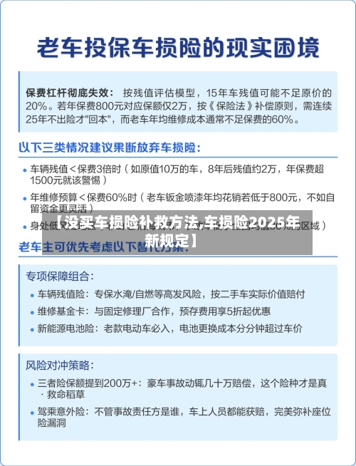 【没买车损险补救方法,车损险2025年新规定】