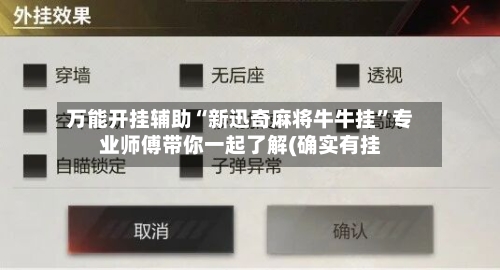 万能开挂辅助“新迅奇麻将牛牛挂	”专业师傅带你一起了解(确实有挂-第1张图片