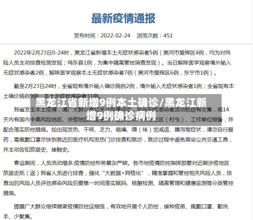黑龙江省新增9例本土确诊/黑龙江新增9例确诊病例
