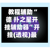 教程辅助“德 扑之星开挂辅助器”开挂(透视)最新辅助详细-第1张图片