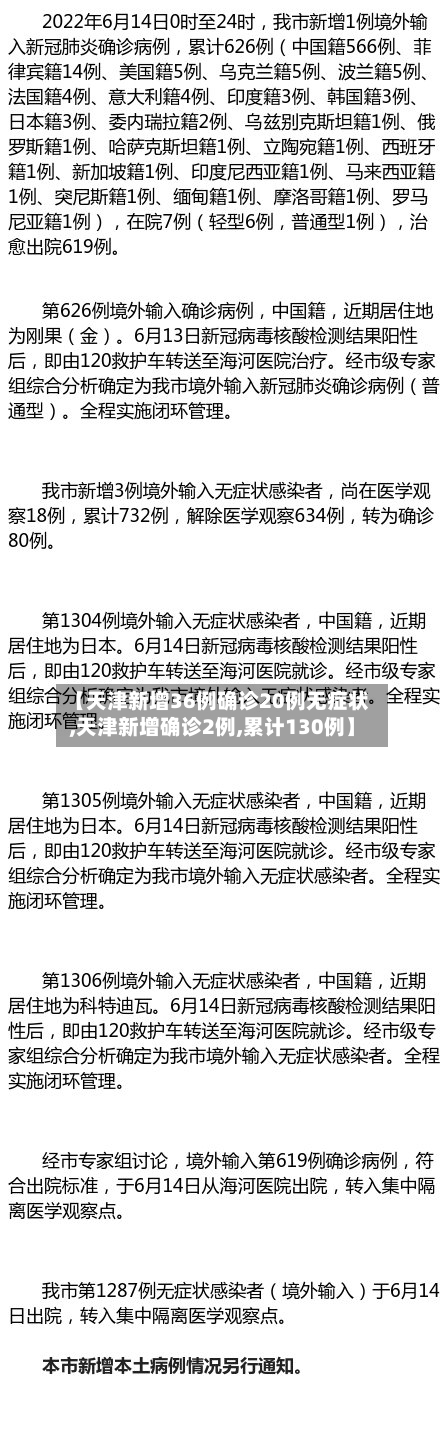 【天津新增36例确诊20例无症状,天津新增确诊2例,累计130例】-第2张图片