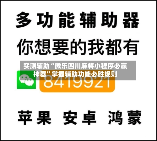 实测辅助“微乐四川麻将小程序必赢神器	”掌握辅助功能必胜规则-第2张图片