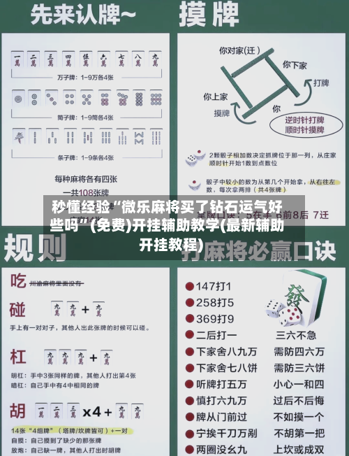 秒懂经验“微乐麻将买了钻石运气好些吗	”(免费)开挂辅助教学(最新辅助开挂教程)-第1张图片