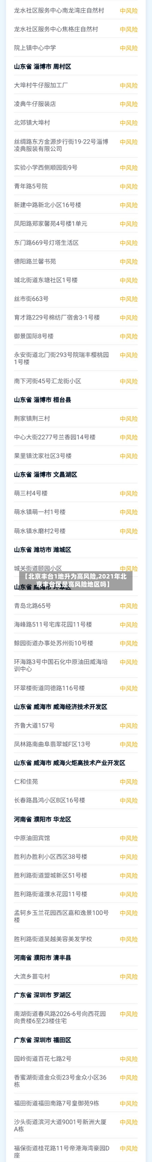 【北京丰台1地升为高风险,2021年北京丰台区是高风险地区吗】-第1张图片