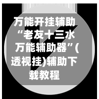 万能开挂辅助“老友十三水万能辅助器”(透视挂)辅助下载教程-第1张图片