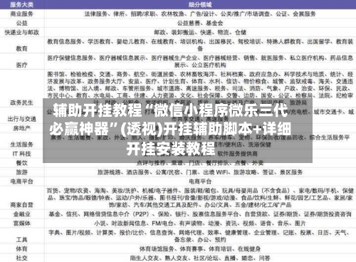 辅助开挂教程“微信小程序微乐三代必赢神器”(透视)开挂辅助脚本+详细开挂安装教程-第2张图片