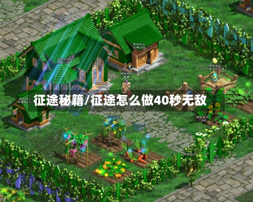 征途秘籍/征途怎么做40秒无敌
