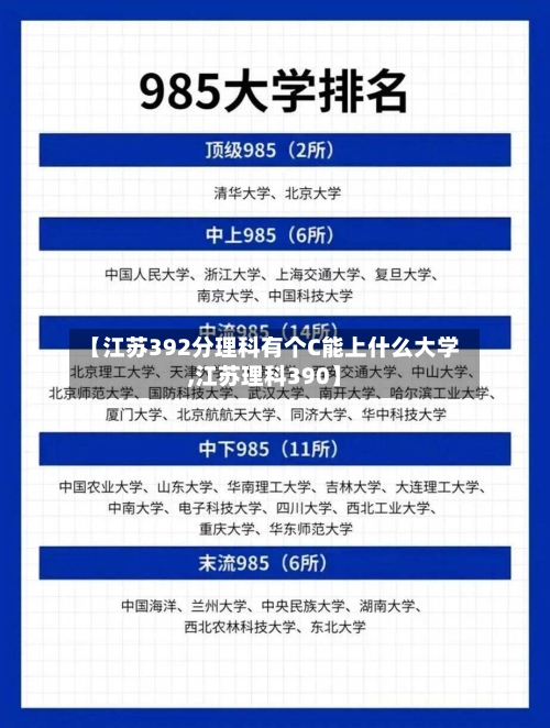 【江苏392分理科有个C能上什么大学,江苏理科390】-第2张图片